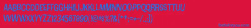 CottonRegular Font – Blue Fonts on Red Background