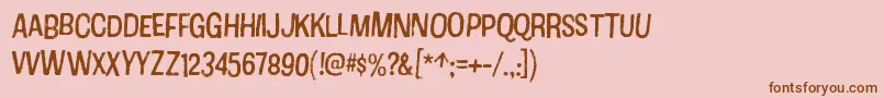Police CottonRegular – polices brunes sur fond rose