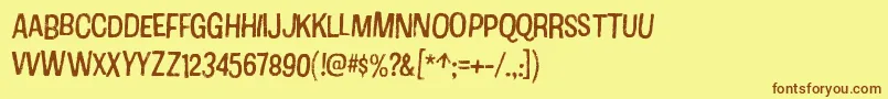 CottonRegular Font – Brown Fonts on Yellow Background