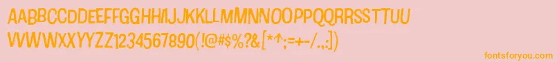 CottonRegular-Schriftart – Orangefarbene Schriften auf rosa Hintergrund