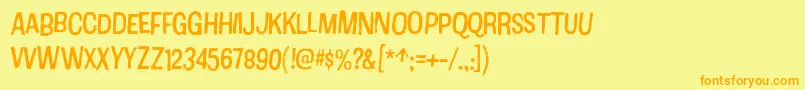 CottonRegular Font – Orange Fonts on Yellow Background
