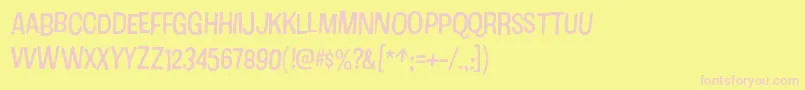 CottonRegular Font – Pink Fonts on Yellow Background
