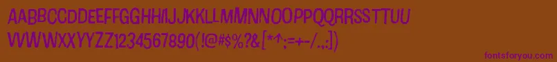 CottonRegular Font – Purple Fonts on Brown Background