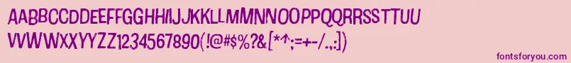 CottonRegular Font – Purple Fonts on Pink Background