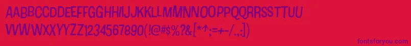 CottonRegular Font – Purple Fonts on Red Background