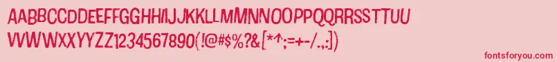 フォントCottonRegular – ピンクの背景に赤い文字