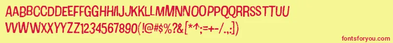 CottonRegular Font – Red Fonts on Yellow Background