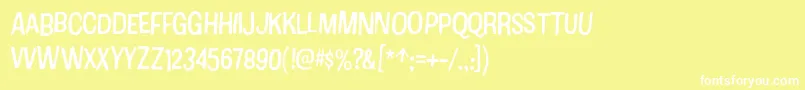 CottonRegular Font – White Fonts on Yellow Background