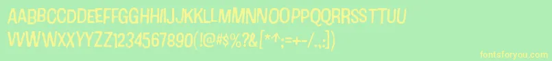 CottonRegular Font – Yellow Fonts on Green Background