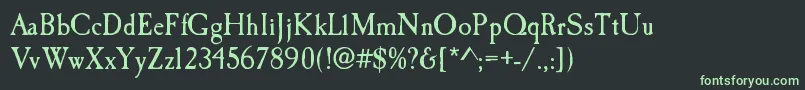 フォントCaslonantique – 黒い背景に緑の文字
