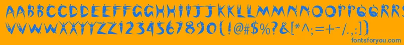 Cutoutstd Font – Blue Fonts on Orange Background