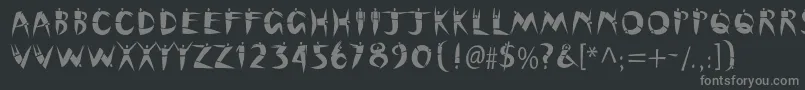 フォントCutoutstd – 黒い背景に灰色の文字