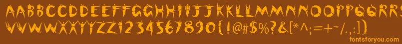 Cutoutstd Font – Orange Fonts on Brown Background