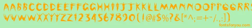 Cutoutstd Font – Orange Fonts on Green Background