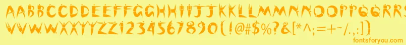 Cutoutstd Font – Orange Fonts on Yellow Background