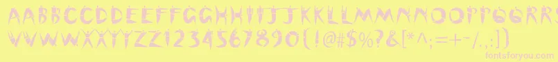 Cutoutstd Font – Pink Fonts on Yellow Background