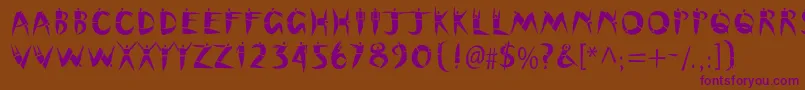 Cutoutstd Font – Purple Fonts on Brown Background
