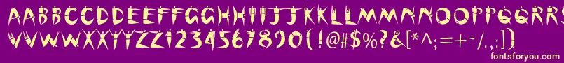 Cutoutstd Font – Yellow Fonts on Purple Background