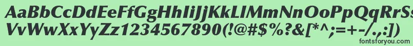 フォントOptimaltstdXblackitalic – 緑の背景に黒い文字