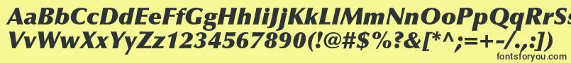 Czcionka OptimaltstdXblackitalic – czarne czcionki na żółtym tle