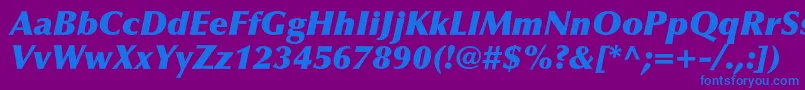 OptimaltstdXblackitalic Font – Blue Fonts on Purple Background