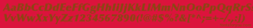 Подробнее о шрифте OptimaltstdXblackitalic Шрифт OptimaltstdXblackitalic – коричневые шрифты на красном фоне