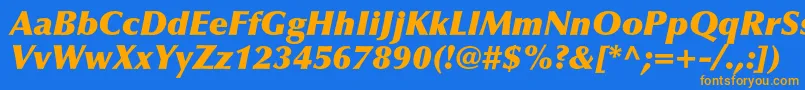 Шрифт OptimaltstdXblackitalic – оранжевые шрифты на синем фоне