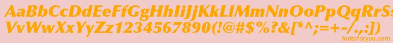 Fonte OptimaltstdXblackitalic – fontes laranjas em um fundo rosa