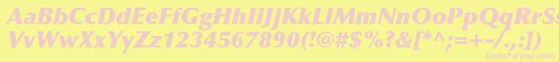 OptimaltstdXblackitalic Font – Pink Fonts on Yellow Background