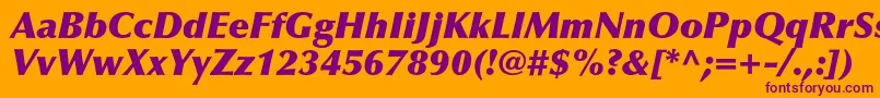 OptimaltstdXblackitalic Font – Purple Fonts on Orange Background