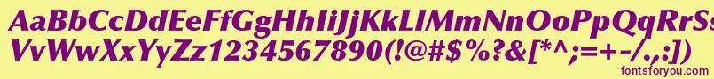 OptimaltstdXblackitalic Font – Purple Fonts on Yellow Background