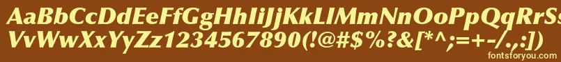 Шрифт OptimaltstdXblackitalic – жёлтые шрифты на коричневом фоне