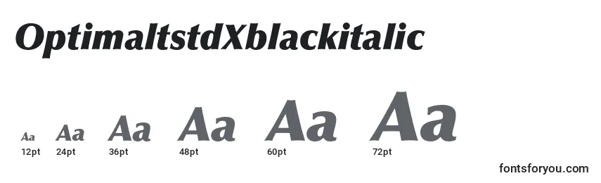 Размеры шрифта OptimaltstdXblackitalic