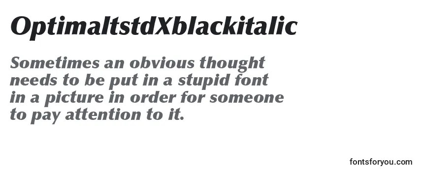 Review of the OptimaltstdXblackitalic Font