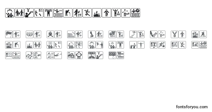 Schriftart OlympukesLight – Alphabet, Zahlen, spezielle Symbole
