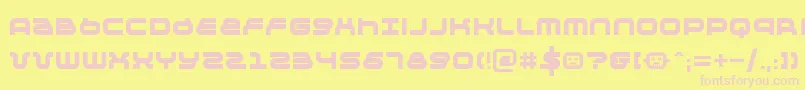 Negtiv24-fontti – vaaleanpunaiset fontit keltaisella taustalla