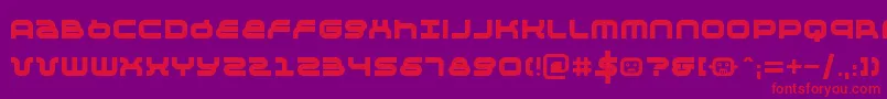 Negtiv24 Font – Red Fonts on Purple Background