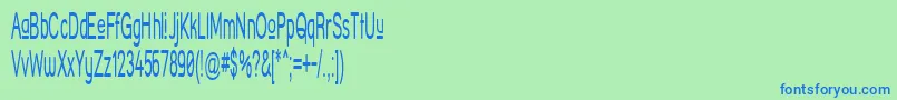 StreetCornerUpperNarrower-Schriftart – Blaue Schriften auf grünem Hintergrund