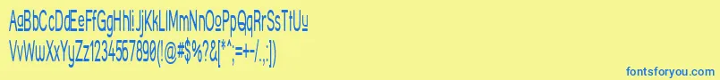 StreetCornerUpperNarrower Font – Blue Fonts on Yellow Background
