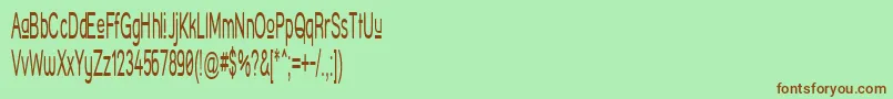 Шрифт StreetCornerUpperNarrower – коричневые шрифты на зелёном фоне