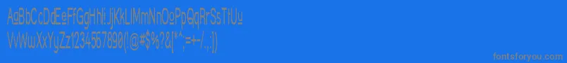 StreetCornerUpperNarrower-Schriftart – Graue Schriften auf blauem Hintergrund