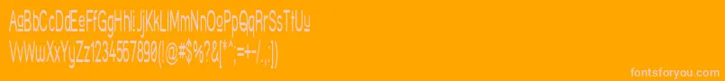 StreetCornerUpperNarrower-fontti – vaaleanpunaiset fontit oranssilla taustalla