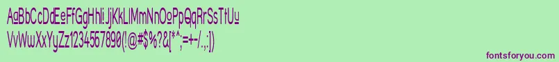 Шрифт StreetCornerUpperNarrower – фиолетовые шрифты на зелёном фоне