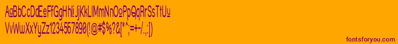 フォントStreetCornerUpperNarrower – オレンジの背景に紫のフォント