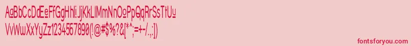Fonte StreetCornerUpperNarrower – fontes vermelhas em um fundo rosa