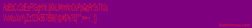 フォントStreetCornerUpperNarrower – 紫の背景に赤い文字
