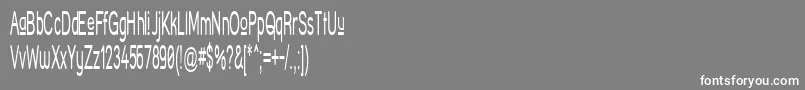 Czcionka StreetCornerUpperNarrower – białe czcionki na szarym tle