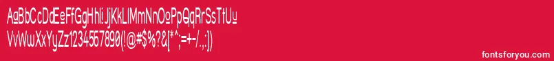 フォントStreetCornerUpperNarrower – 赤い背景に白い文字
