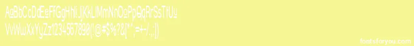 Fonte StreetCornerUpperNarrower – fontes brancas em um fundo amarelo