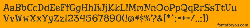 RisqueRegular Font – Black Fonts on Orange Background